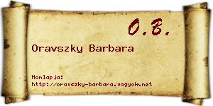 Oravszky Barbara névjegykártya